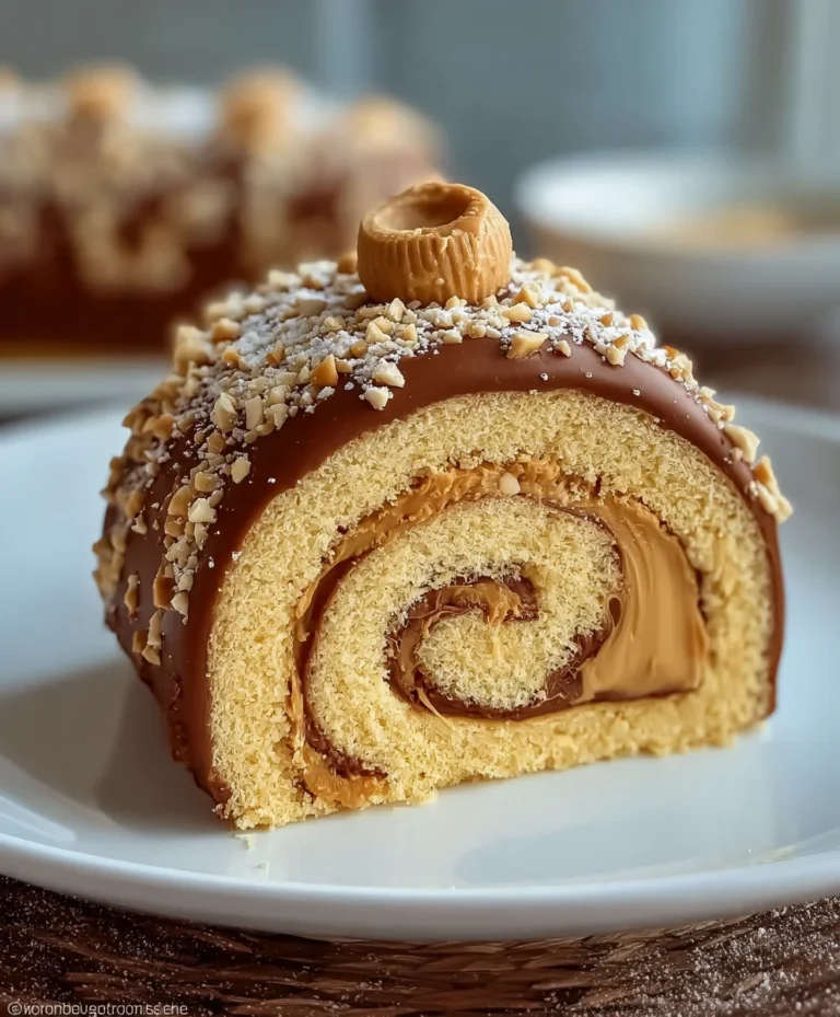 Easy Peanut Butter Roll Cake Recipe-Delicious Dessert