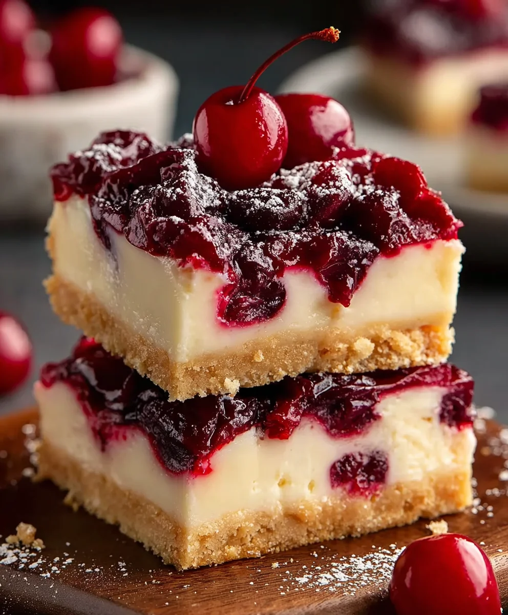 Cherry Cheesecake Bars-Decadent Dessert Delight