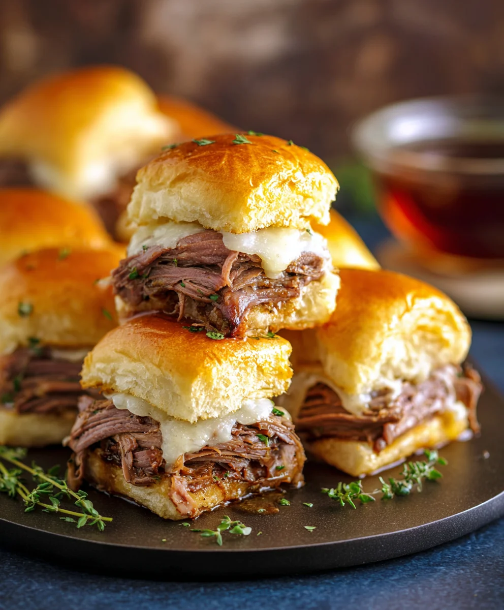 Easy Beef French Dip Sliders-Party Appetizer
