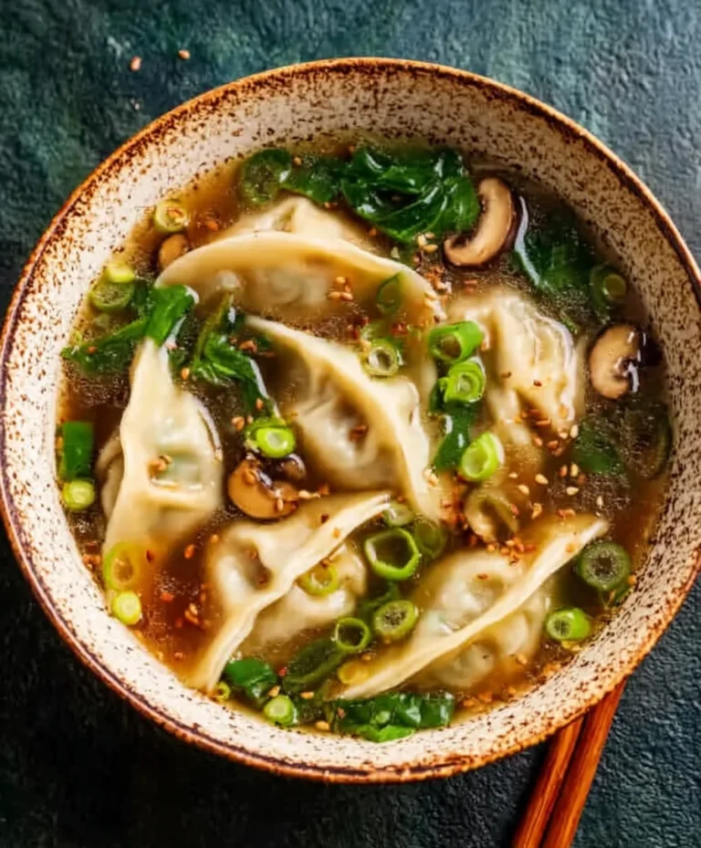 Hearty Beef Potsticker Soup- Quick & Flavorful Meal