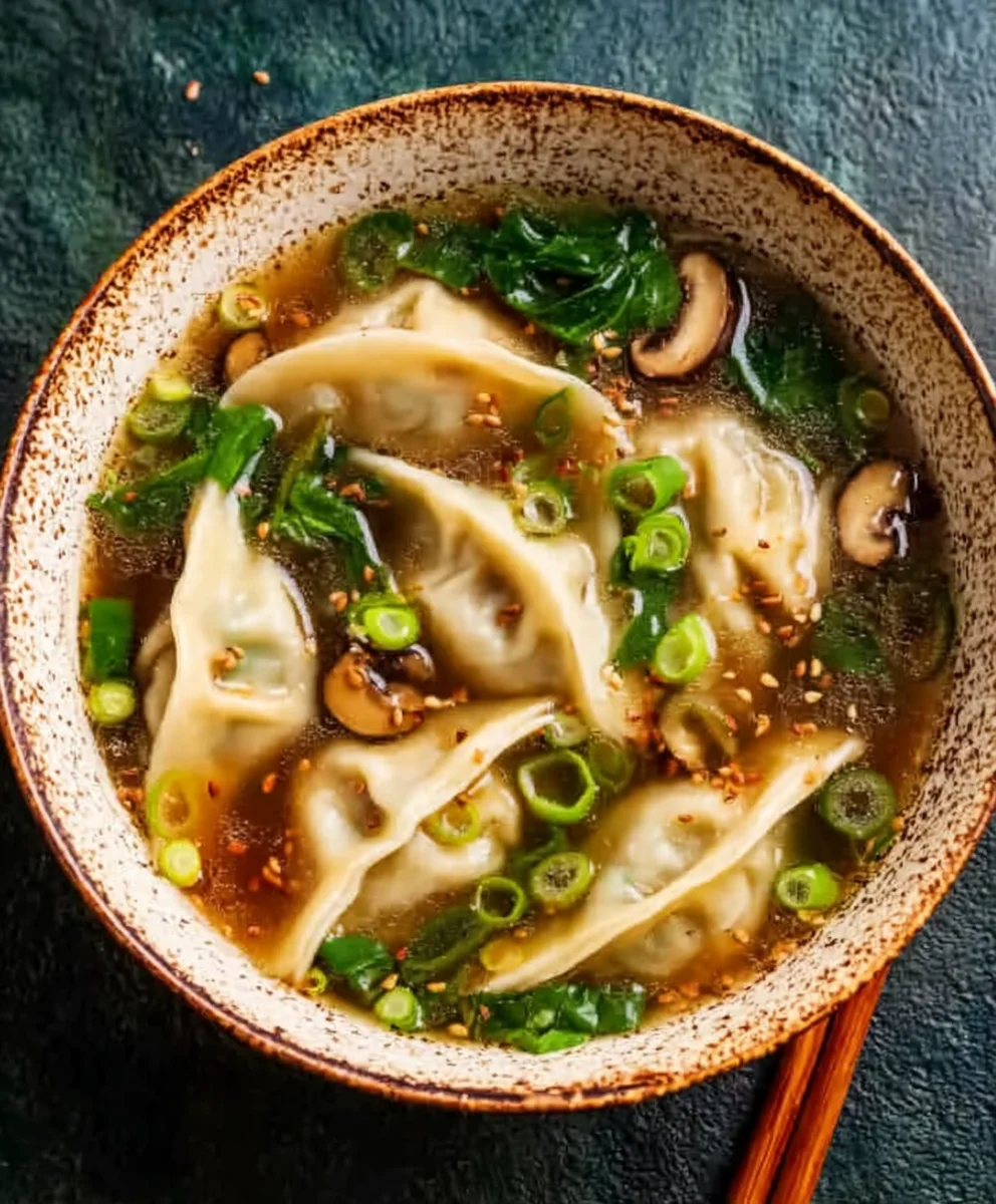 Hearty Beef Potsticker Soup- Quick & Flavorful Meal