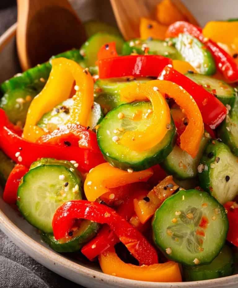 Refreshing Cucumber Sweet Pepper Salad-Easy & Delicious