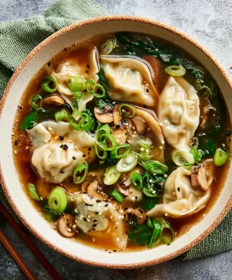 Hearty Beef Potsticker Soup- Comforting & Delicious