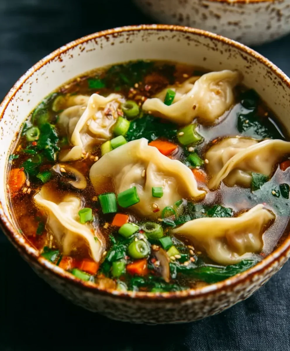 Hearty Beef Potsticker Soup- Comforting & Delicious