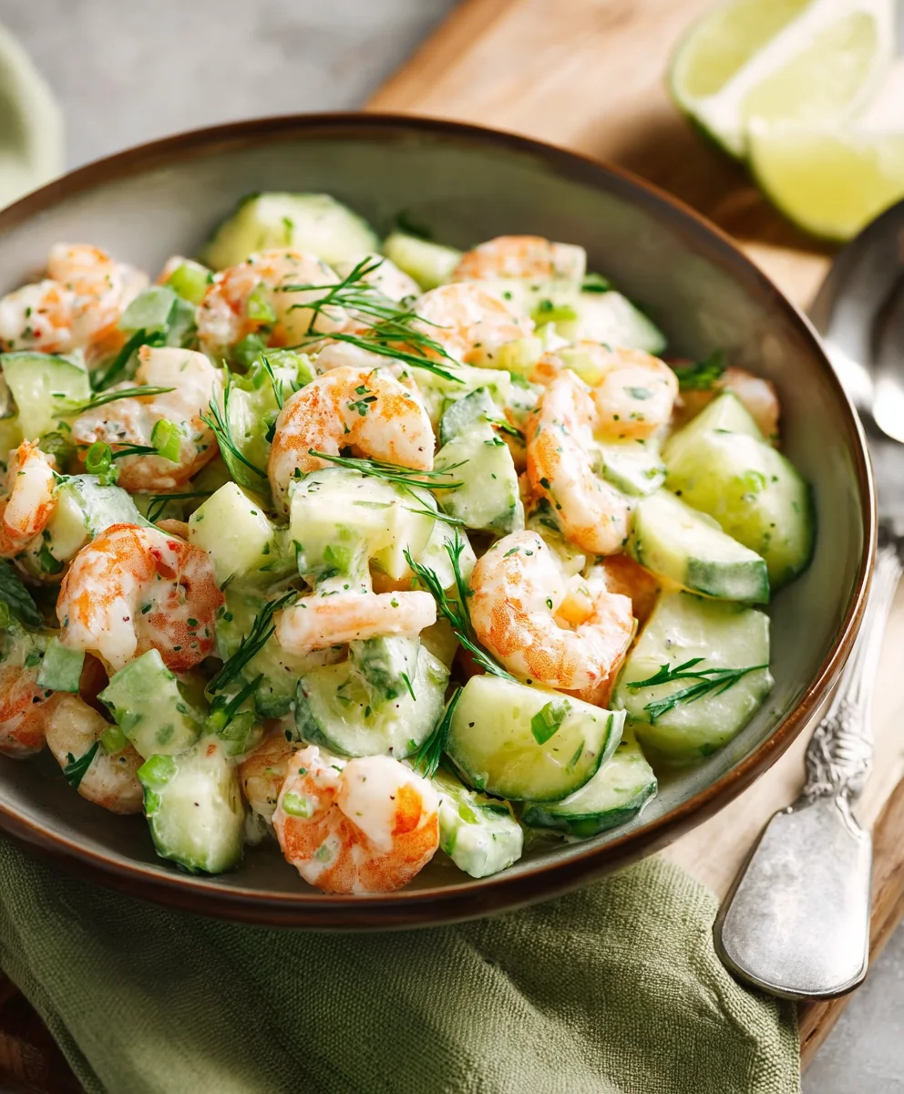 Cool Cucumber Shrimp Salad- Refreshing & Easy Recipe