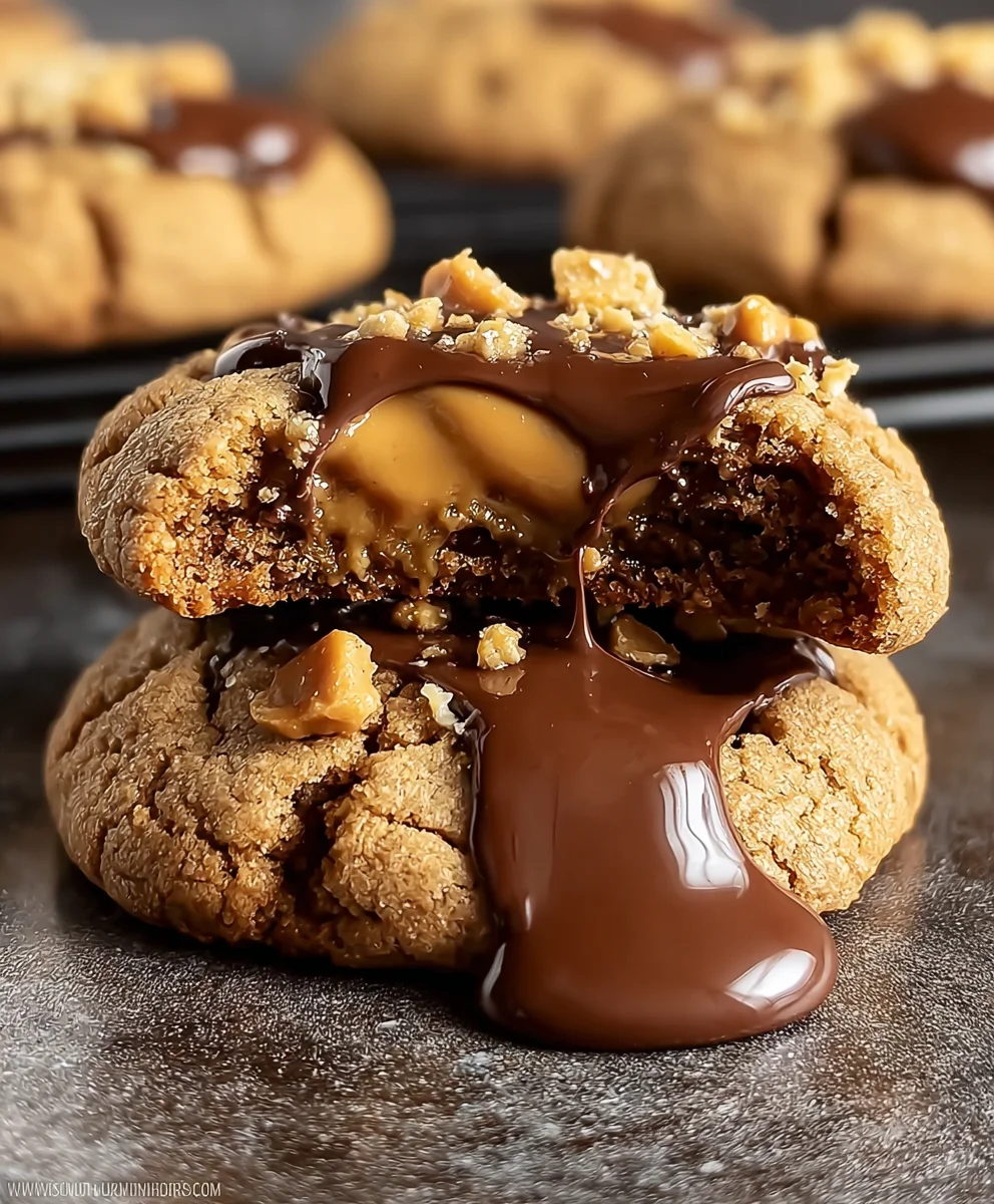 Air Fryer Peanut Butter Lava Cookies - Gooey & Quick