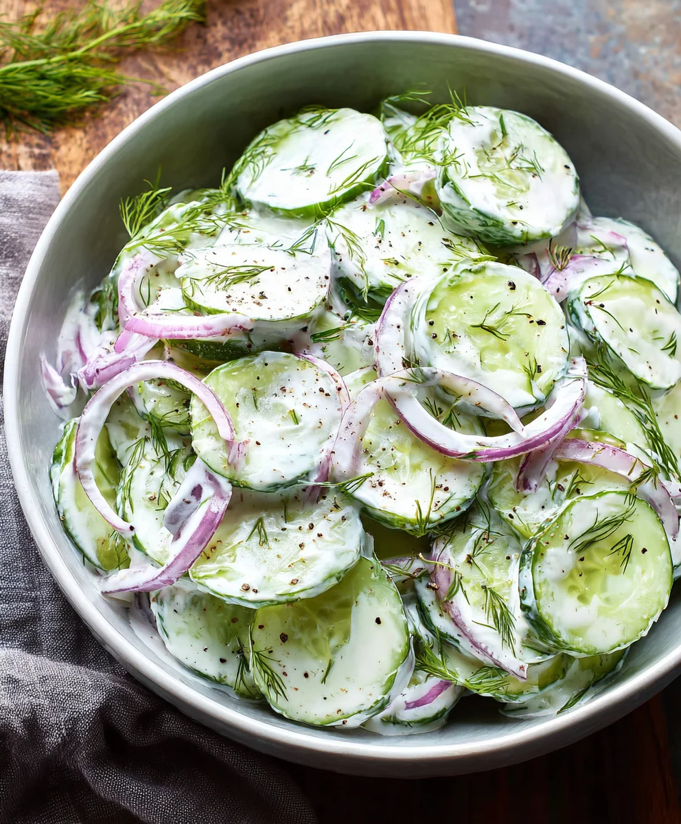 Creamy Cucumber Salad Recipe - Quick & Easy