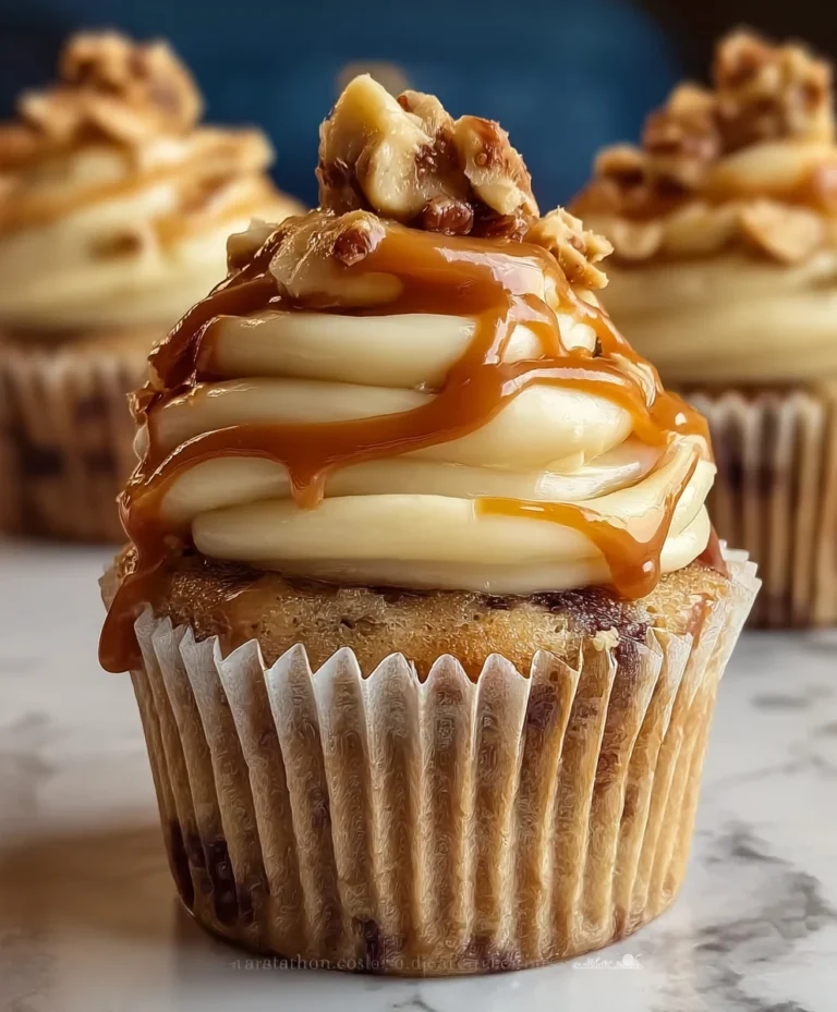 Banana Caramel Peanut Butter Cupcakes-Decadent Treat
