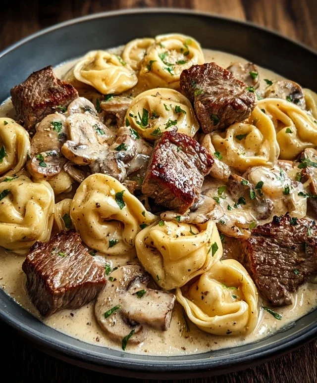 Cracked Garlic Steak Tortellini in Creamhouse Sauce Bliss