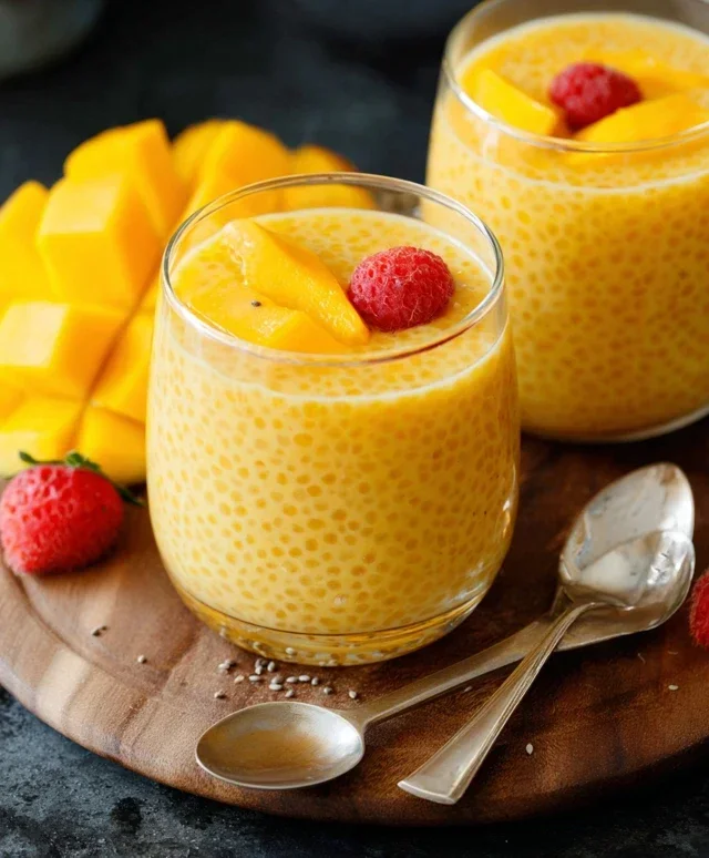 Mango Tapioca Pudding (Mango Sago)