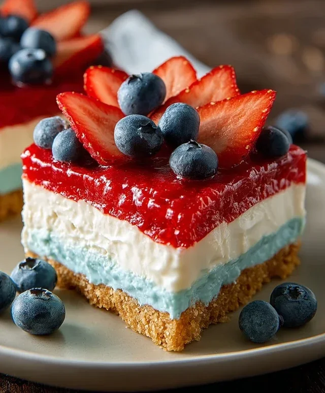 No Bake Patriotic Cheesecake