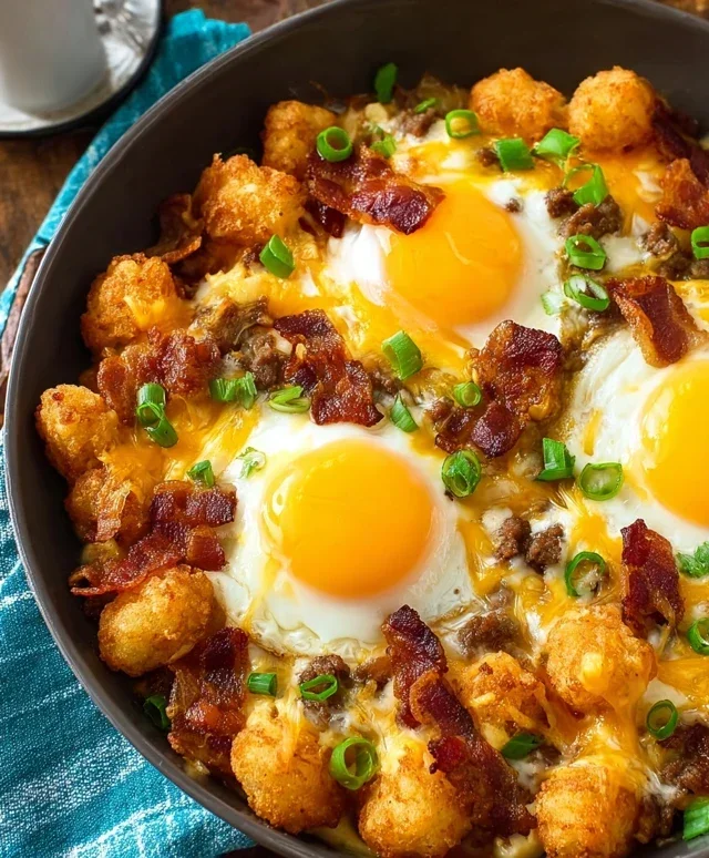 Beef Beef Bacon Egg And Cheese Breakfast Totchos