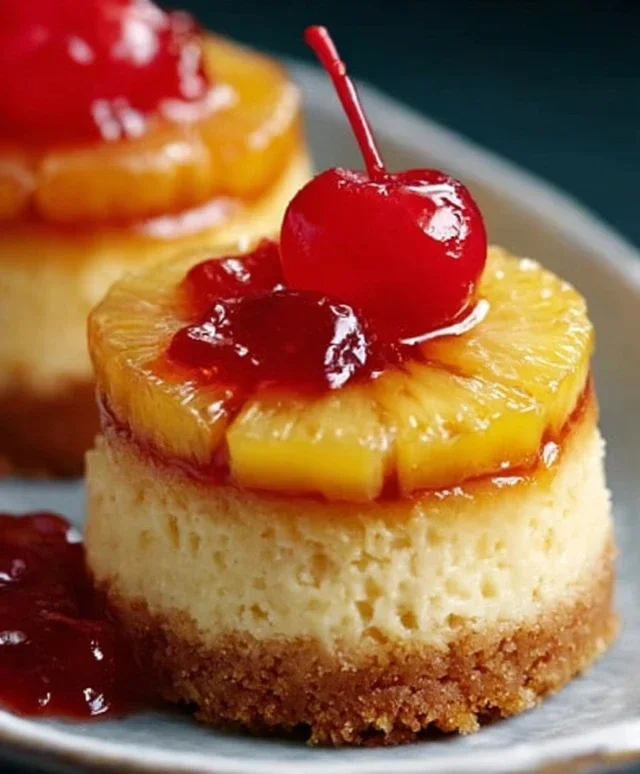 Mini Pineapple Upside-Down Cheesecakes