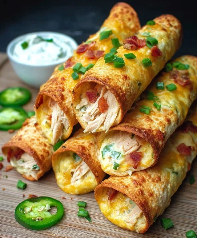 Jalapeno Popper Chicken Taquitos