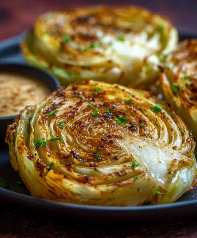 Oven Roasted Garlic Cabbage Steaks