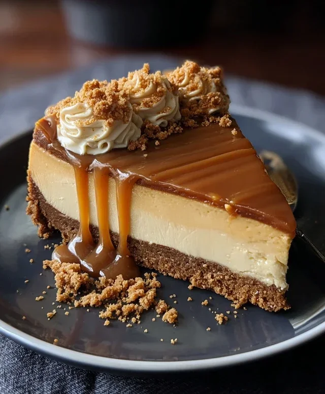 Cookie Butter Caramel Cheesecake
