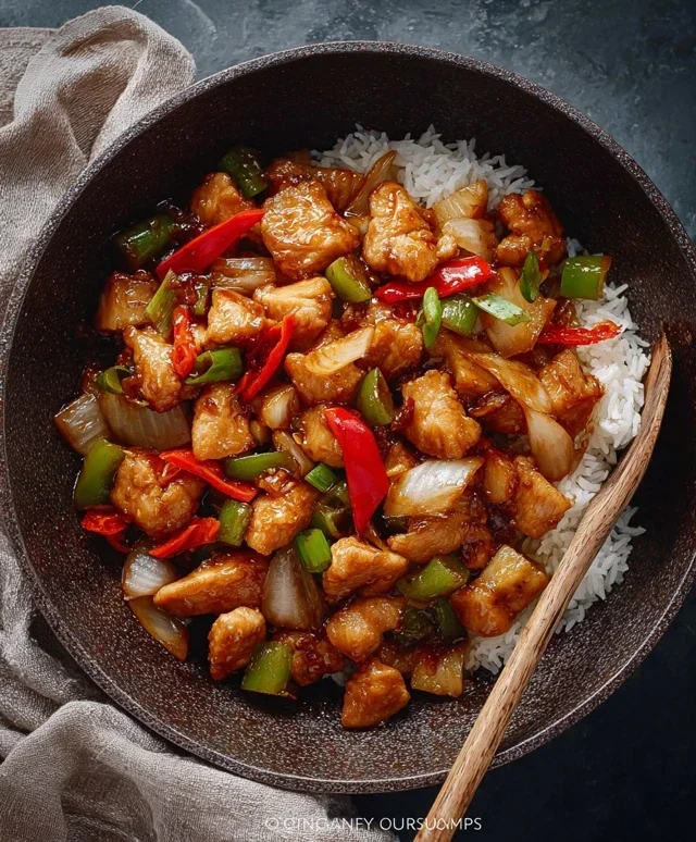 Teriyaki Pineapple Chicken Rice Stuffed Peppers