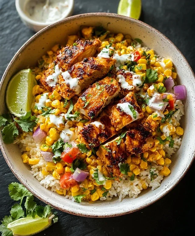 Street Corn Chicken Rice Bowl