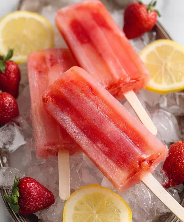 Strawberry Lemonade Popsicles