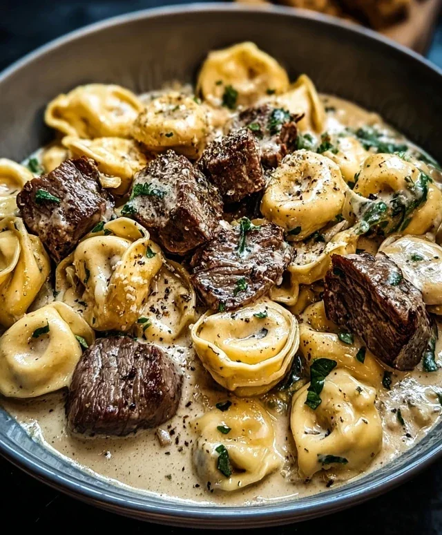Cracked Garlic Steak Tortellini in Creamhouse Sauce Bliss