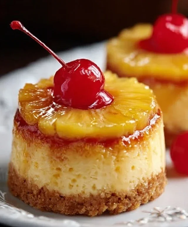 Mini Pineapple Upside-Down Cheesecakes