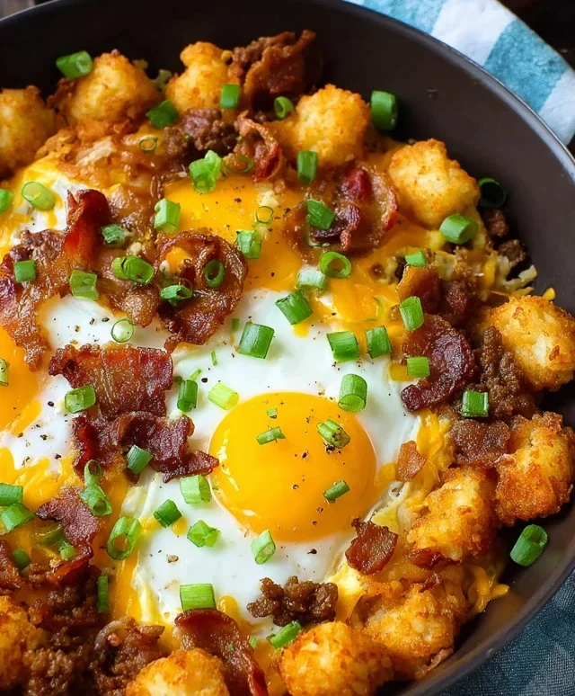 Beef Beef Bacon Egg And Cheese Breakfast Totchos