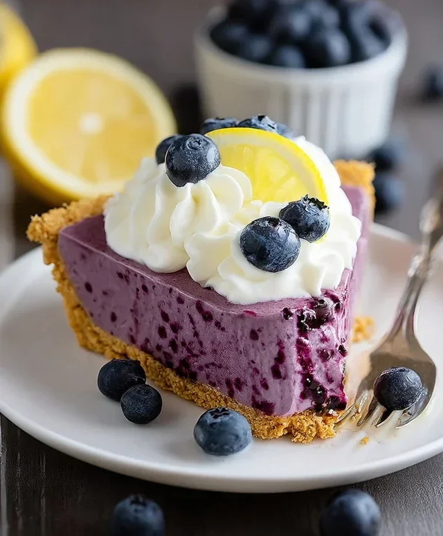 No Bake Lemon Blueberry Pie