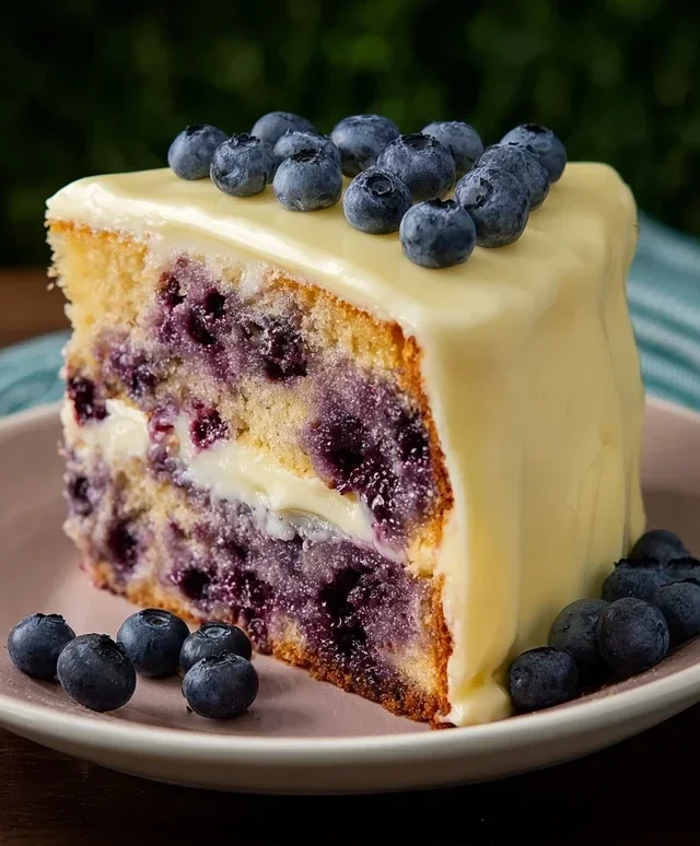Blueberry Cake with Lemon Cream Cheese Frosting