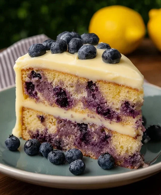 Blueberry Cake with Lemon Cream Cheese Frosting