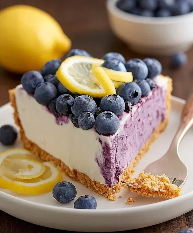 No Bake Lemon Blueberry Pie