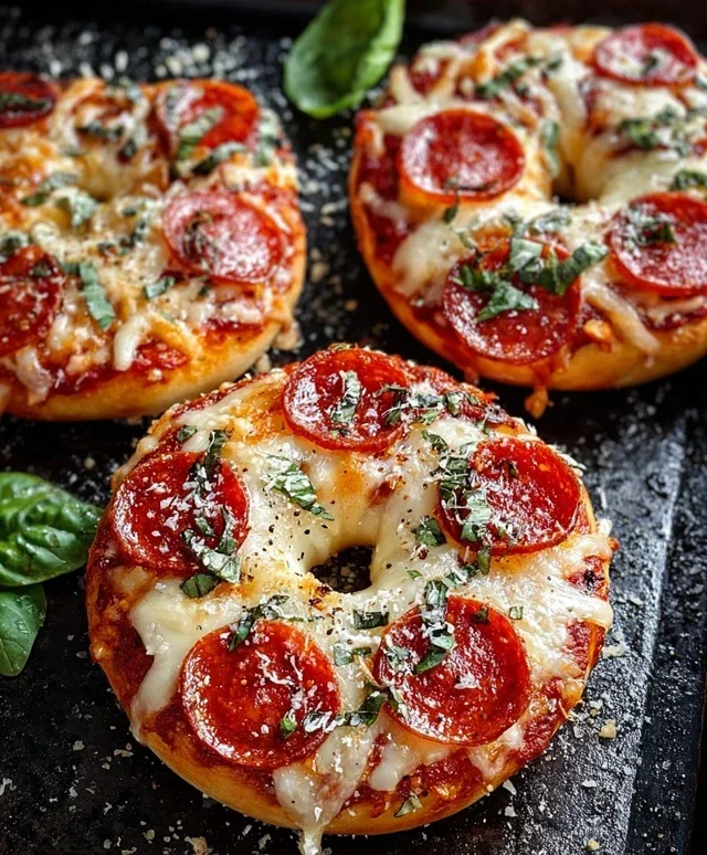 Giant Pizza Bagels