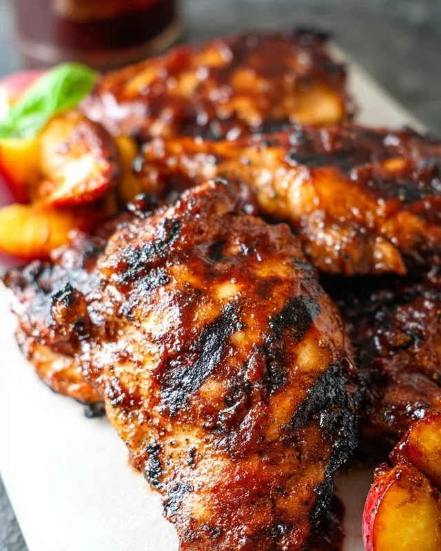 Grilled Bourbon Extract Extract Peach BBQ Chicken