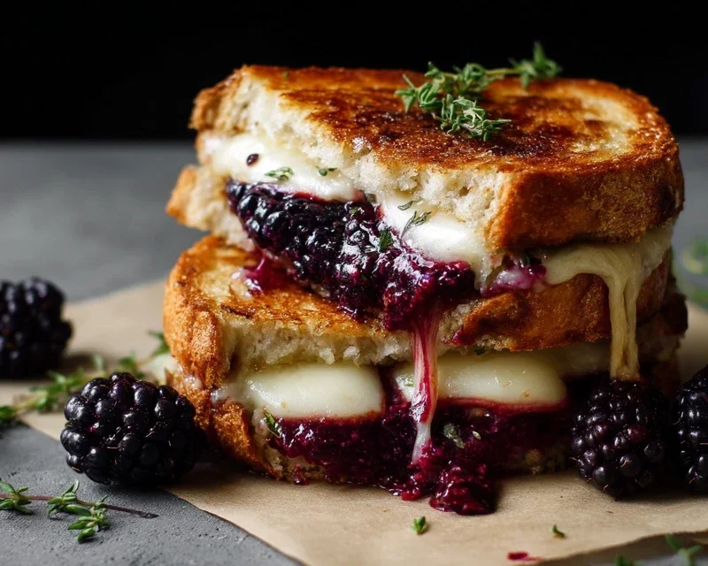Blackberry Balsamic and Brie Grilled Cheese