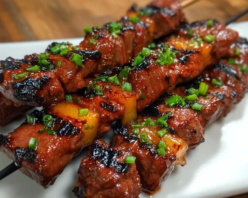 BBQ Beef Skewers with Filipino BBQ Marinade