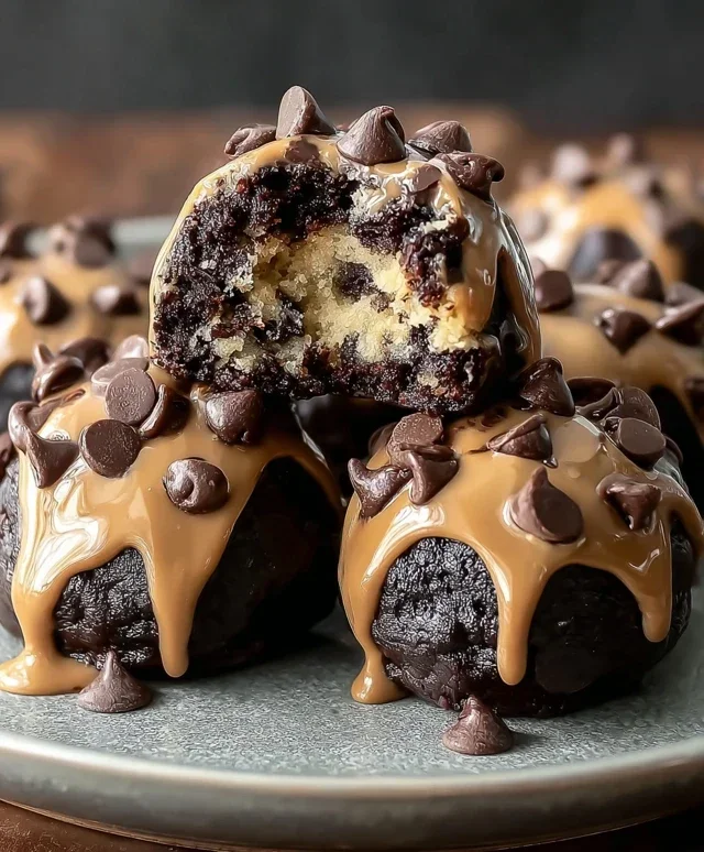 Chocolate Chip Cookie Dough Brownie Bombs