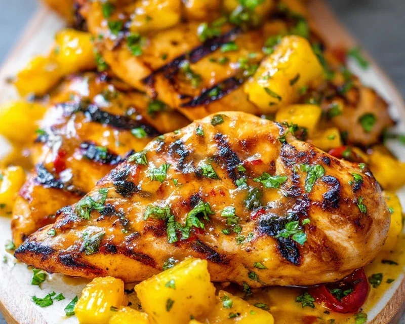 Grilled Mango Pineapple Chicken