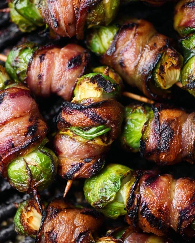 Grilled Beef Beef Bacon Wrapped Brussels Sprouts
