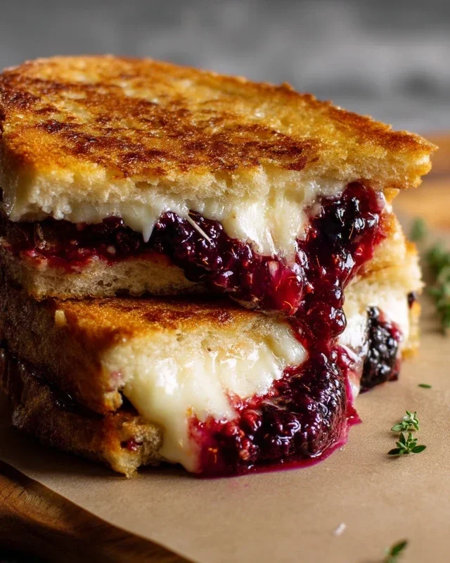 Blackberry Balsamic and Brie Grilled Cheese