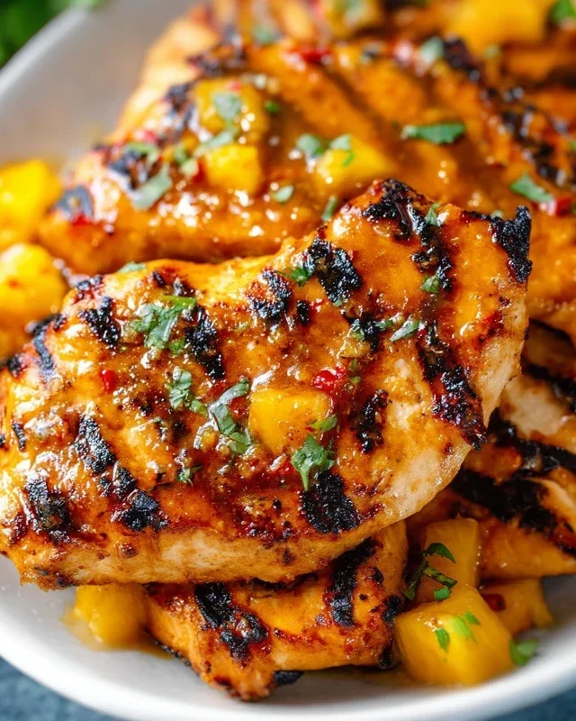 Grilled Mango Pineapple Chicken