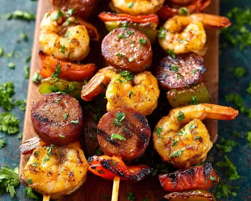 Sausage and Shrimp Kabobs