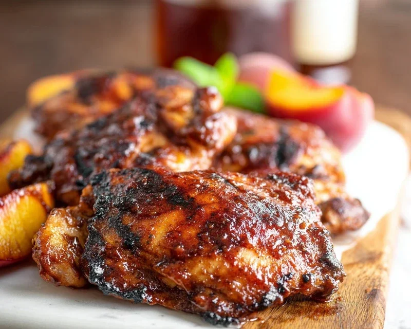 Grilled Bourbon Extract Extract Peach BBQ Chicken