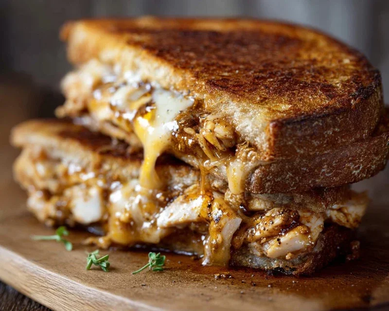BBQ Chicken Grilled Cheese Sandwich
