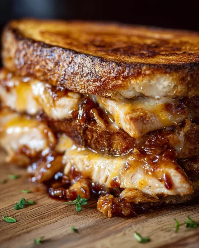BBQ Chicken Grilled Cheese Sandwich