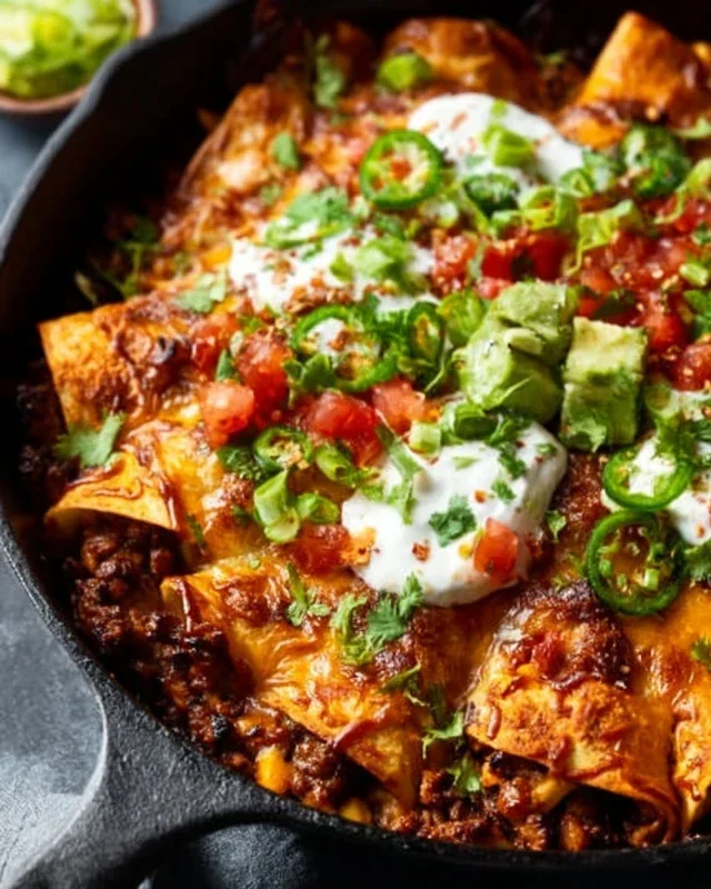 Beef Skillet Enchiladas