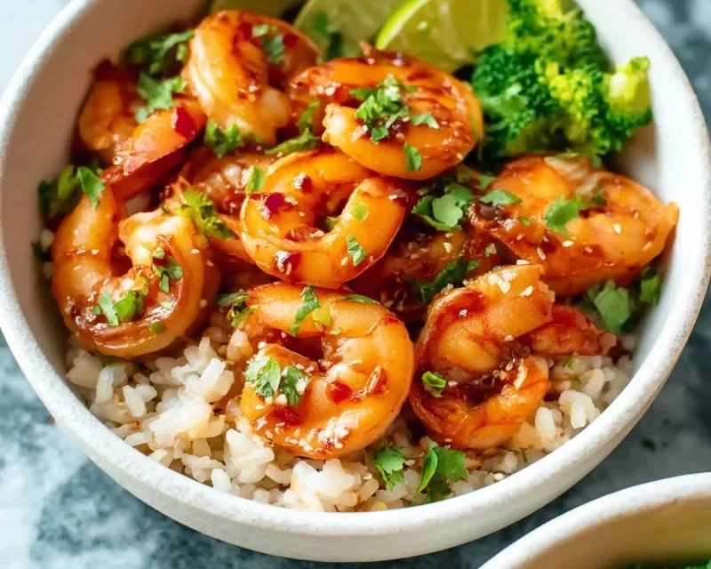 Honey Garlic Shrimp Bowls