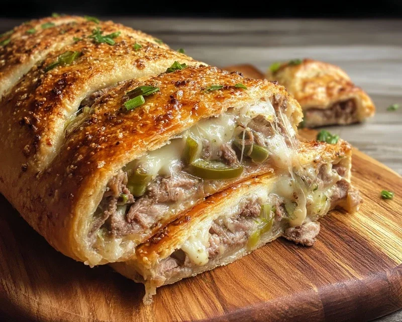 Philly Cheesesteak Stromboli
