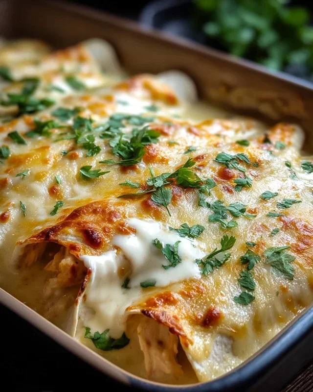 Creamy White Chicken Enchiladas
