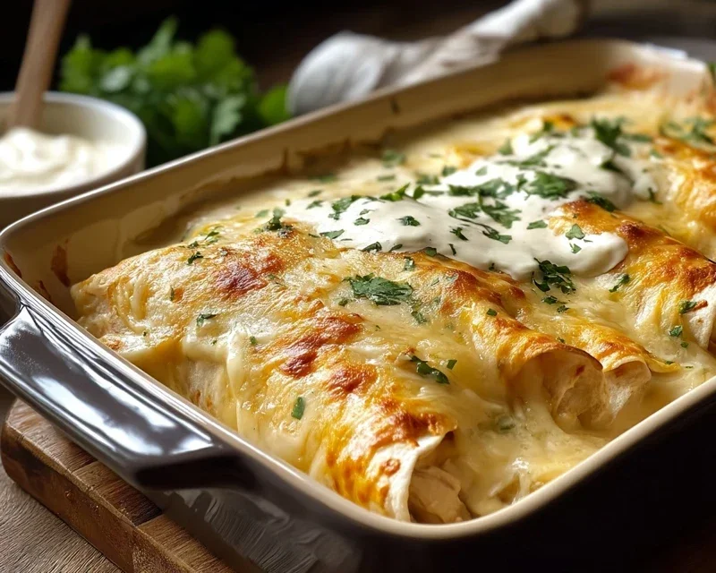 Creamy White Chicken Enchiladas