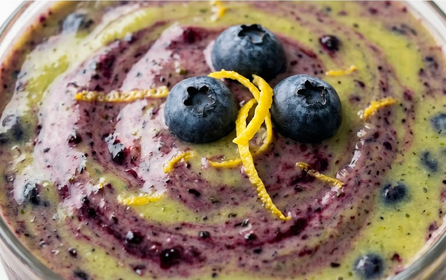 Blueberry Avocado Smoothie With Lemon & Yogurt