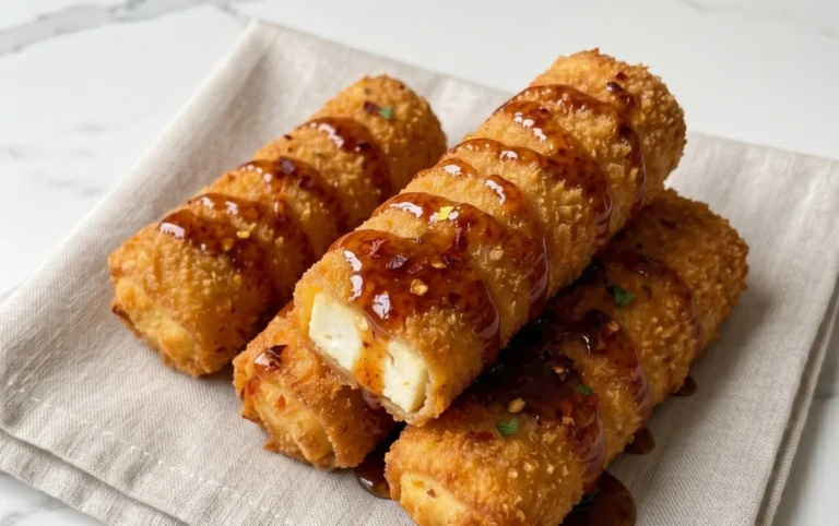 Indulgent Oven Fried Feta Rolls with Chili Honey Magic
